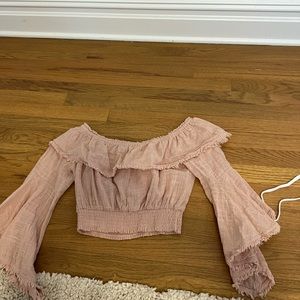 Pink Blouse with ruffles